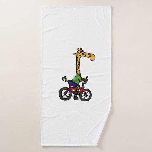 Vélo cool Giraffe équitation (Serviette de bain)