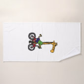 Vélo cool Giraffe équitation (Serviette de bain)