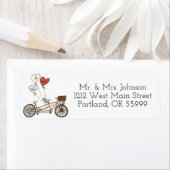 Vélo d'amour M. & Mme étiquette de adresse (En situation)