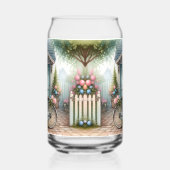 Vélo de chalet bleu avec panier à fleurs de printe (Droite)