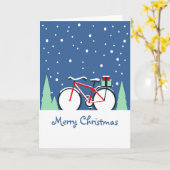 Vélo de la carte de Noël neige (Fleur jaune)