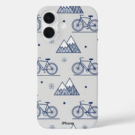 Vélo d'hiver Mountain iPhone 16 Coque (Verso)
