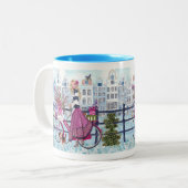 Vélo en Amsterdam Bycicle Girl - Mug (Devant gauche)