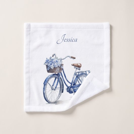 Vélo en Delft Blue personnalisable (Gant de toilette)