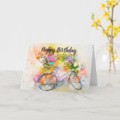 Vélo et fleurs carte (Fleur jaune)