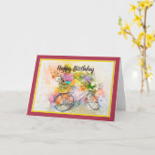 Vélo et fleurs carte (Fleur jaune)