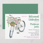 Vélo Floral Retraite Invitation Dames Femme (Devant / Derrière)