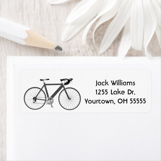 vélo gris sur étiquette blanc (En situation)