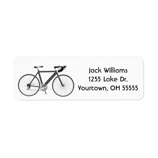 vélo gris sur étiquette blanc (Devant)