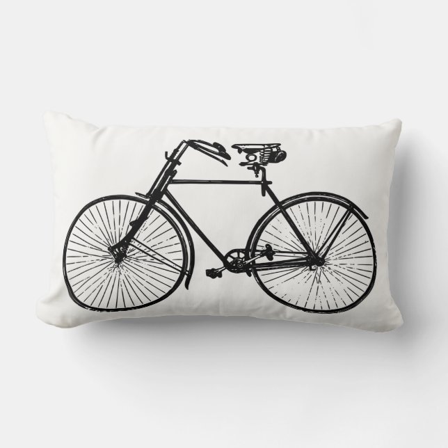 vélo noir blanc oreiller (Recto)