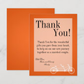 vélo orange du carte de remerciements 4x5 PLAT (Devant / Derrière)
