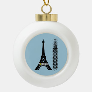 Velo Paris Bike Eiffel Tower Keramische Bal Ornament