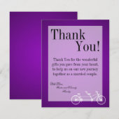 vélo pourpre du carte de remerciements 4x5 PLAT (Devant / Derrière)