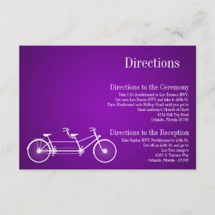 vélo pourpre lunatique de carte des directions 3x5