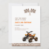 Vélo Quad mignon Quel Âge Anniversaire Invitation (Devant)