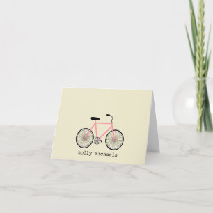 Vélo rose Cartes pour notes personnalisés