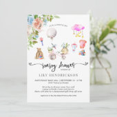Vélo rose | Invitation au Baby shower sur commande (Debout devant)
