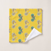 Vélo sport vintage. Motif jaune vélo rétro (Gant de toilette)