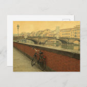 Vélo sur Ponte Vecchio Carte Postale - Charme Ital (Devant / Derrière)