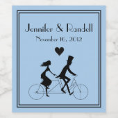 Vélo Tandem équitation Mariage Étiquette de vin (Étiquettes simples)
