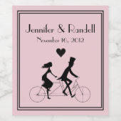 Vélo Tandem équitation Mariage Étiquette de vin (Étiquettes simples)