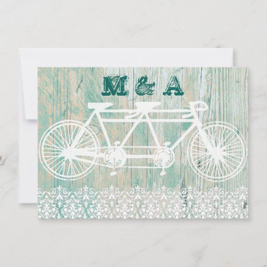 Vélo tandem, Faire-part de mariage (Devant)