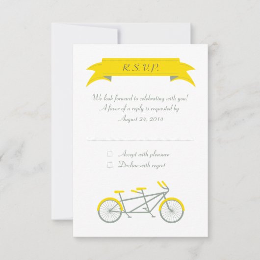 Vélo tandem (gris / jaune / blanc) RSVP (Devant)