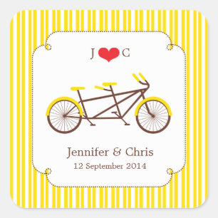 Vélo tandem (rayures jaunes) Favoriser Sticker