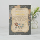 vélo tandem rustique carte du monde mariage (Debout devant)