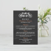 Vélo Tandem Sur Chalkboard Menu Mariage (Debout devant)