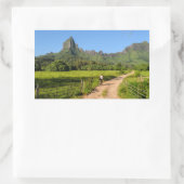Vélo touristique sur Moorea rectangle autocollant (Sac)