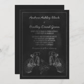 Vélo Vélo Chalkboard Hearts Faire-part de mariage (Devant / Derrière)