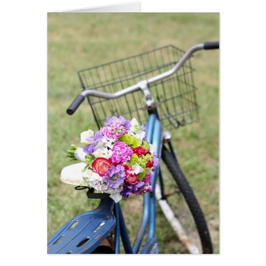 Vélo vintage avec carte à fleurs (Devant)
