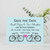 Vélo vintage Enregistrer la date Cartes de mariage (Debout devant)