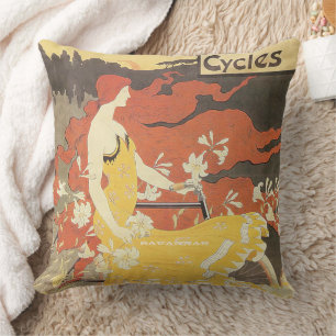 Vélo vintage Retro Vintage Fille Lancer Oreiller
