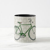 Vélo Vintage vert et Mug d'art rétro (Centre)