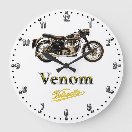 Velocette Venom Motorcycle Quartz Wall klok (Voorkant)