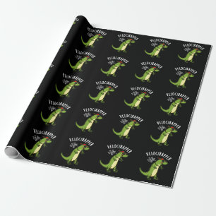 Veloci-rapper Funny Dinosaur Pun Dark BG Cadeaupapier