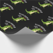 Veloci-rapper Funny Dinosaur Pun Dark BG Cadeaupapier (Hoek)