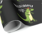 Veloci-rapper Funny Dinosaur Pun Dark BG Cadeaupapier (Rol Hoek)
