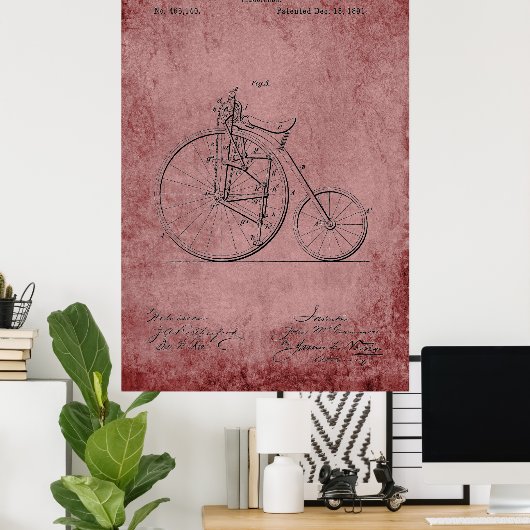 Velocipede Blueprint Poster (Thuiskantoor)