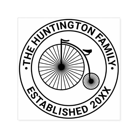 Velocipede Penny Farthing Familienaam Datum Est Zelfinktende Stempel (Design)