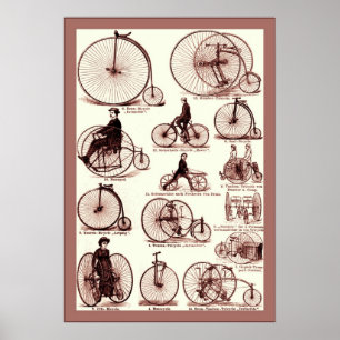 Velocipedes ~ Affiche publicitaire Vintage
