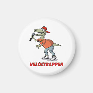 'Velocirapper' T-shirt. Magneet