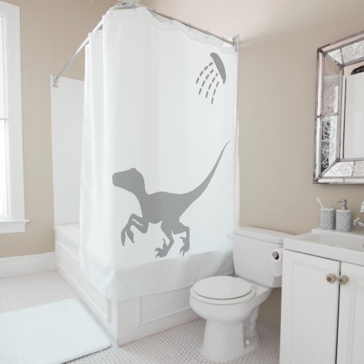 Velociraptor Caché Derrière Le Rideau De Douche (En situation)