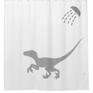 Velociraptor Caché Derrière Le Rideau De Douche