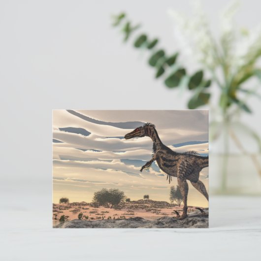 Velociraptor dinosaur - 3D rendering Briefkaart (Staand voorkant)
