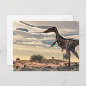Velociraptor dinosaur - 3D rendering Briefkaart (Voorkant / Achterkant)