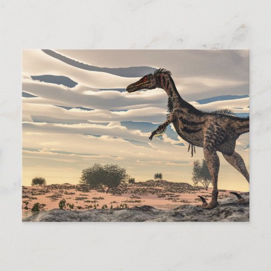 Velociraptor dinosaur - 3D rendering Briefkaart (Voorkant)