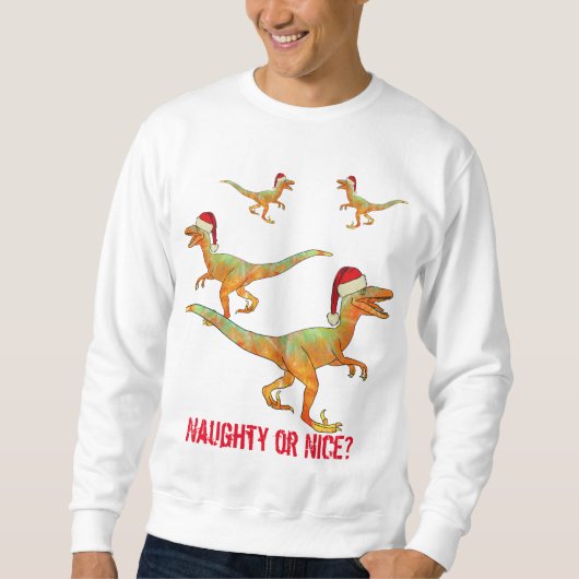 Velociraptor Dinosaur Funny kerstslogan Trui (Voorkant)